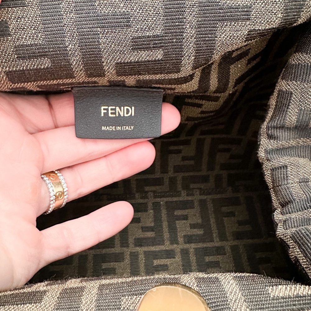 Fendi Shiny Nappa Medium Fendi First Caramello Clutch Bag - Picture 11 of 16